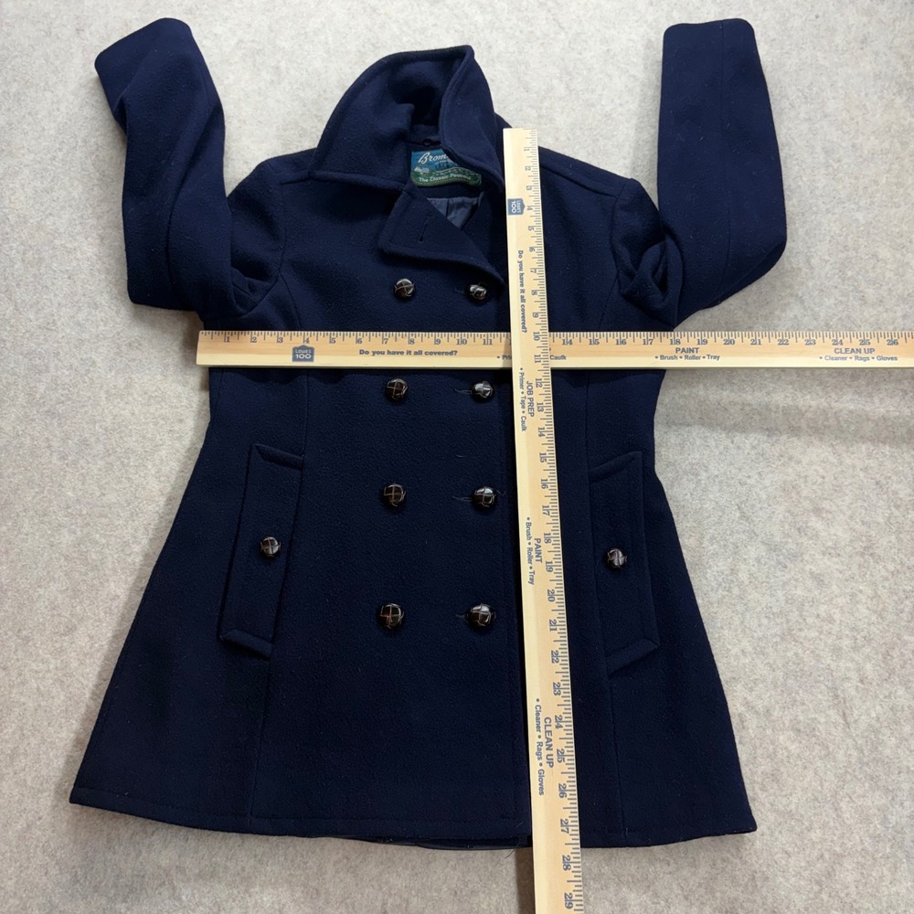 Vintage Navy Blue Wool Double Breasted Peacoat Women Small Dark Academia Preppy - Picture 8 of 11